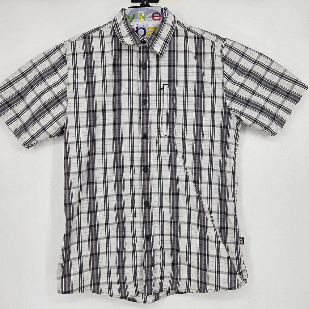 The North Face Shirt Mens Medium Button Up‎ Plaid Outdoors Short Sleeve